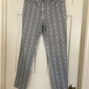 Elliott Lauren Blue and White Straight Leg Pants Sz 4